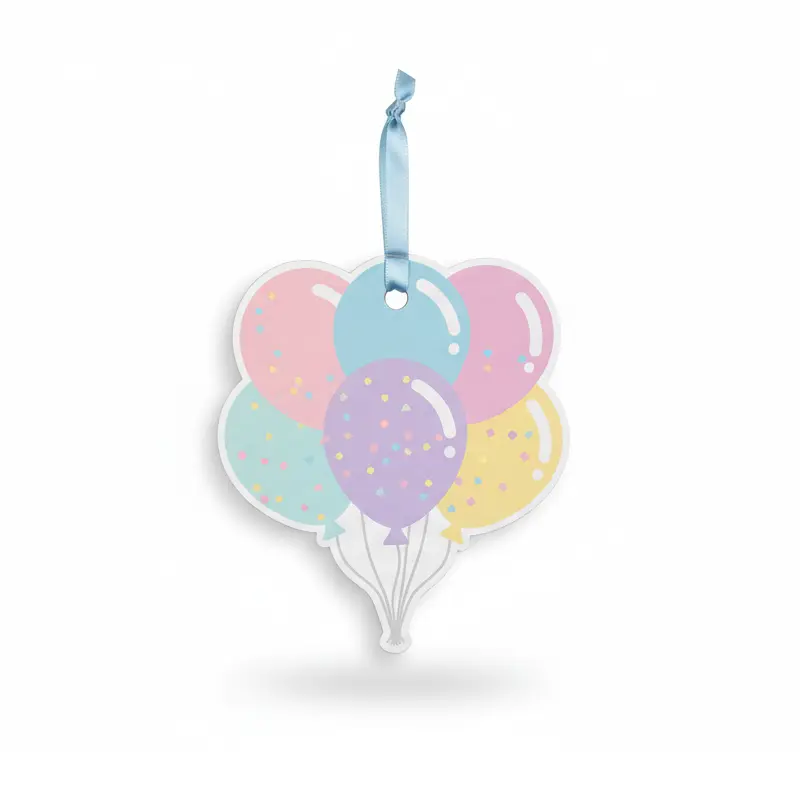 Balloon shaped pastel color birthday paper air freshener