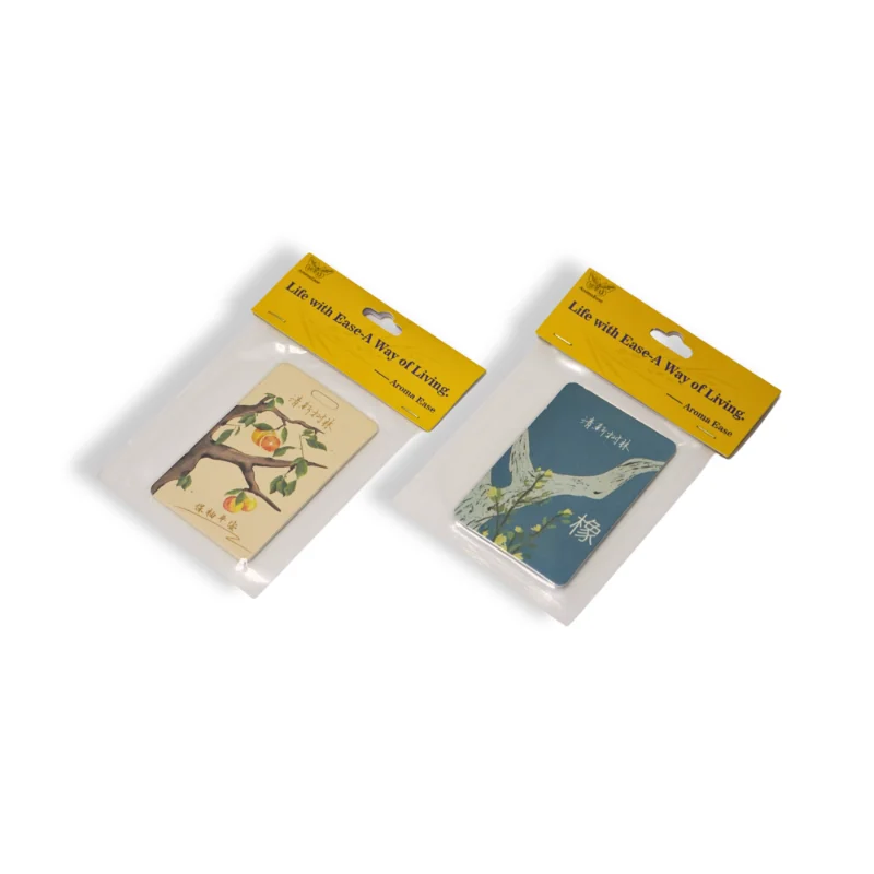 AromaEase abstract series air fresheners displayed with packaging