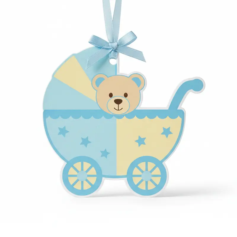 Baby stroller shaped air freshener with teddy bear design