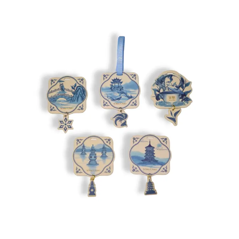 Blue porcelain lotus paper air freshener