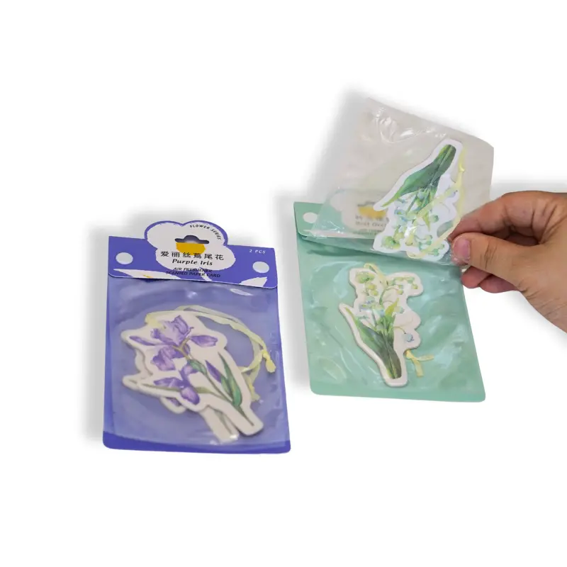 Botanical-style flower air freshener set with ribbon