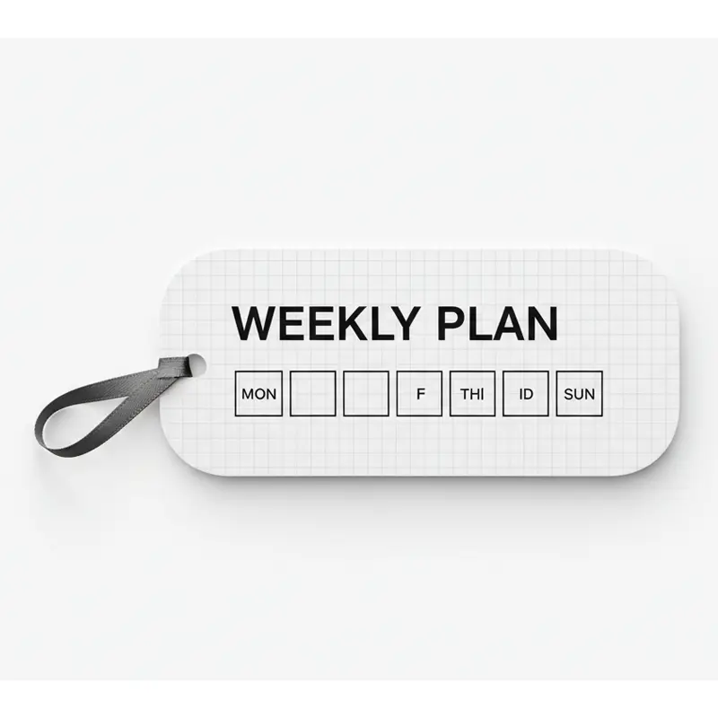Grid design weekly schedule paper air freshener tag