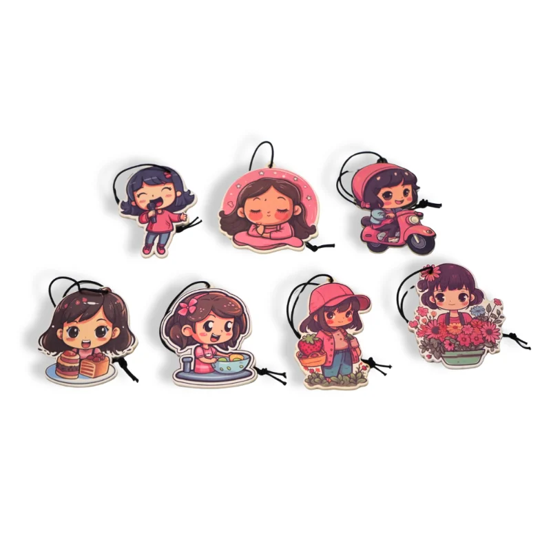 Full series kawaii girl custom paper air fresheners in assorted designs
