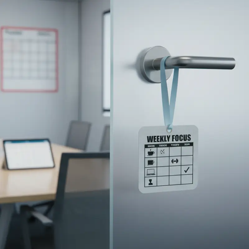 Weekly focus hanging air freshener in meeting room