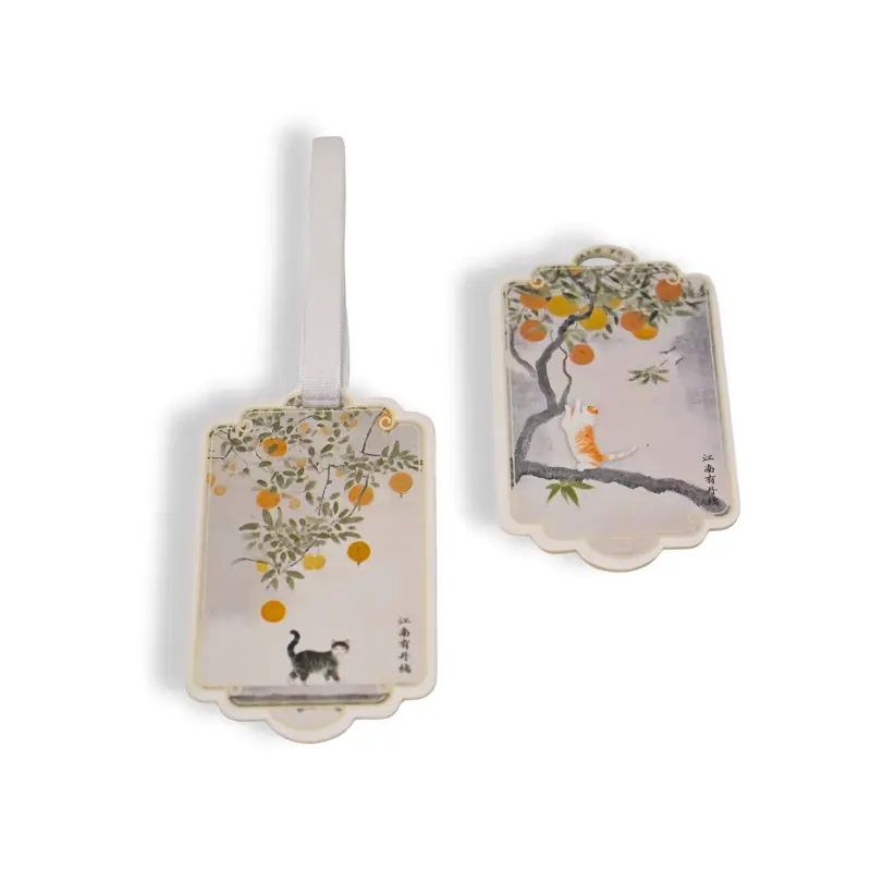 Botanical design paper air freshener closeup