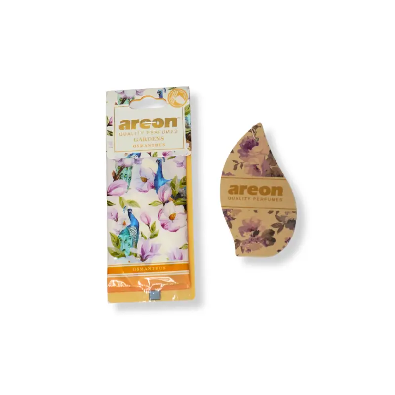 Osmanthus floral paper air freshener in retail packaging