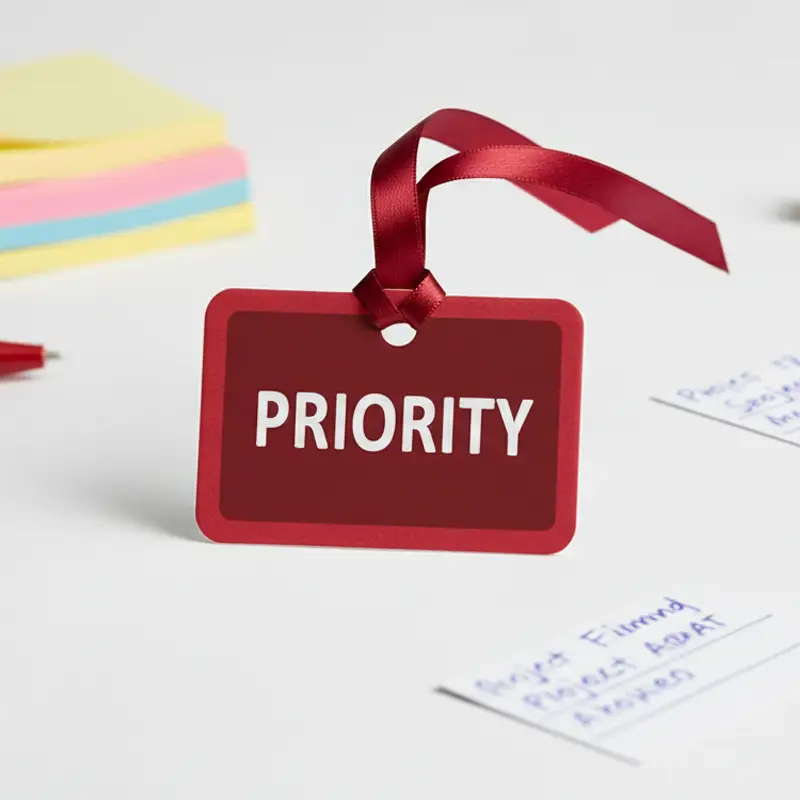 Round priority paper air freshener with red bow