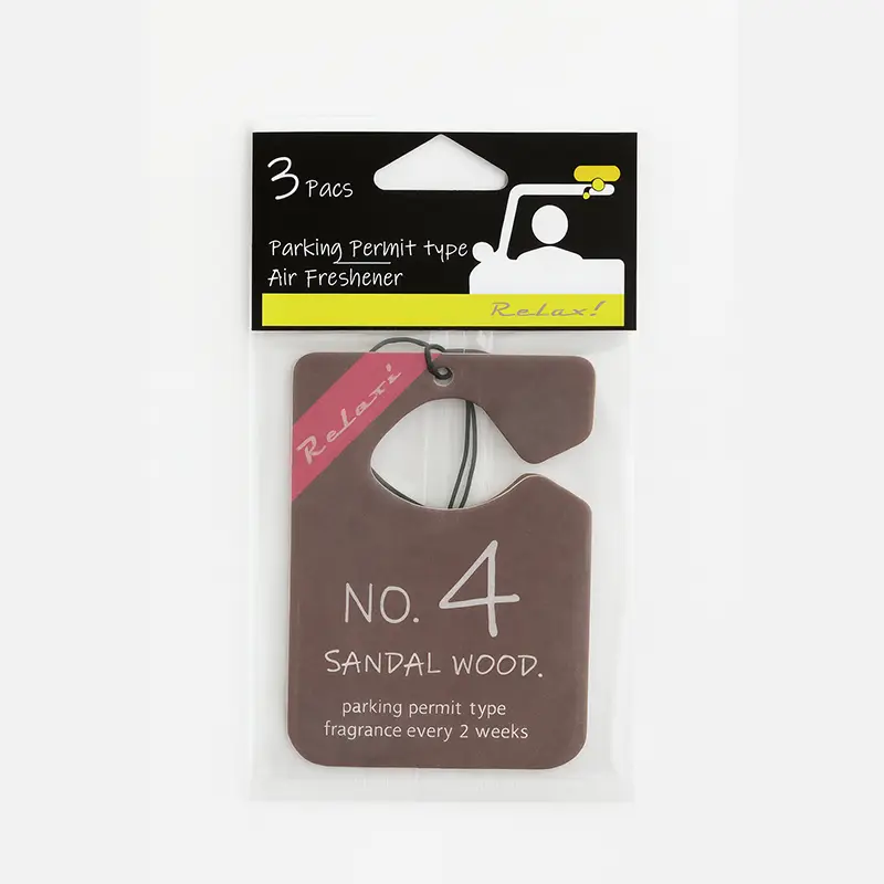 Brown sandalwood fragrance hanger tag with loop string for multi-scene use