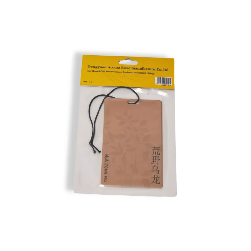 Oolong tea scented car air freshener with retail packaging – elegant minimalist fragrance card