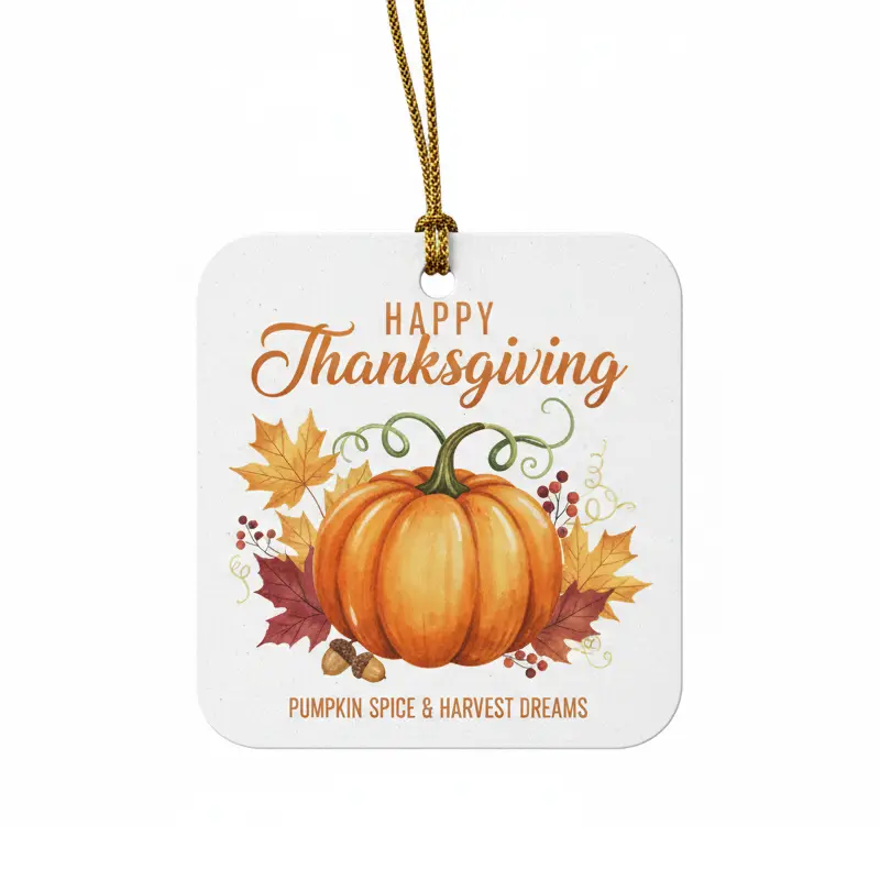 Pumpkin harvest Thanksgiving air freshener with seasonal artwork