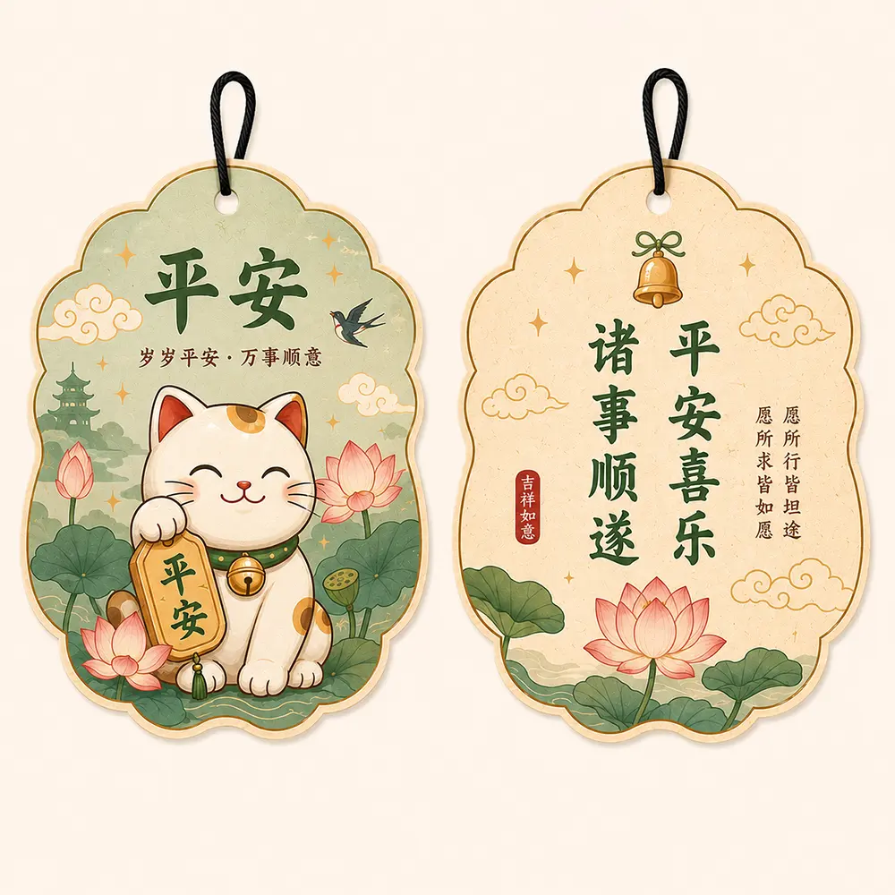 peace lucky cat hanging air freshener