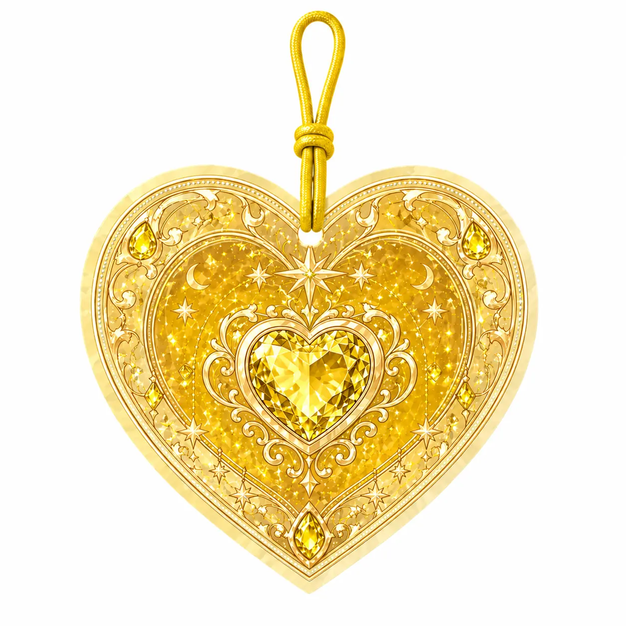 gold heart hanging air freshener