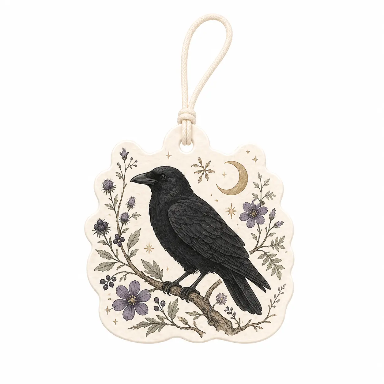 gothic raven hanging air freshener