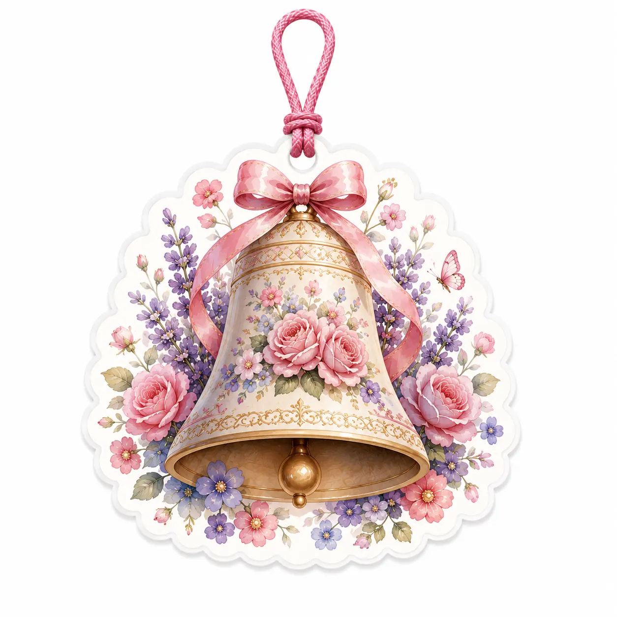 romantic floral bell hanging air freshener