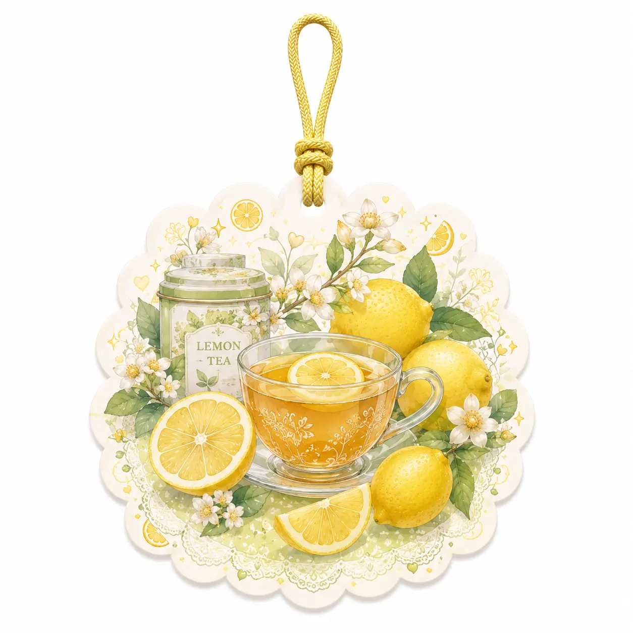 lemon tea hanging air freshener