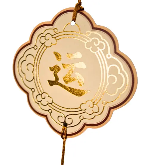 Gold foil details on decorative auspicious cloud fragrance card