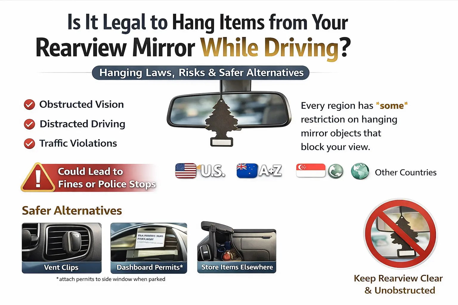 Rearview Mirror Hanging Laws Explained