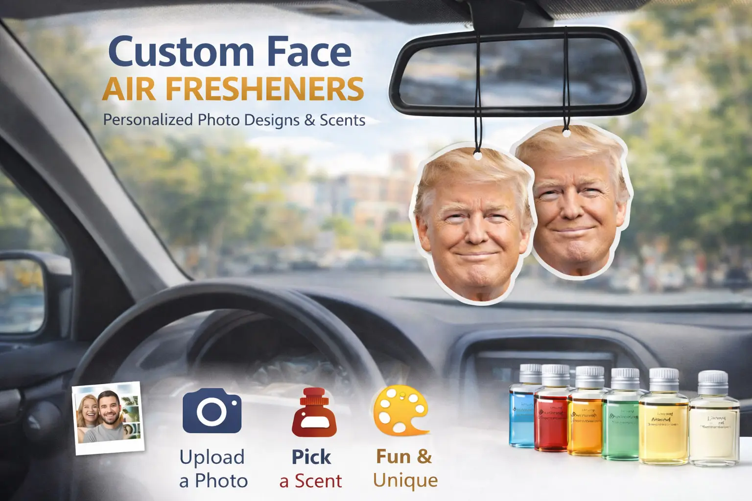 Custom Face Air Freshener for trump